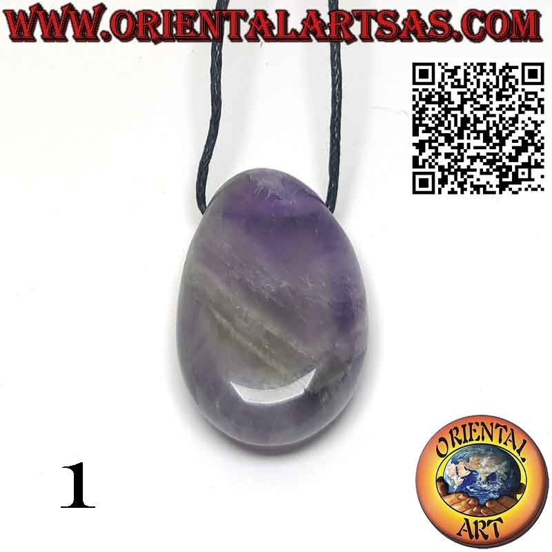 Cut-out Tumbled Natural Amethyst Pendant | Oriental Art