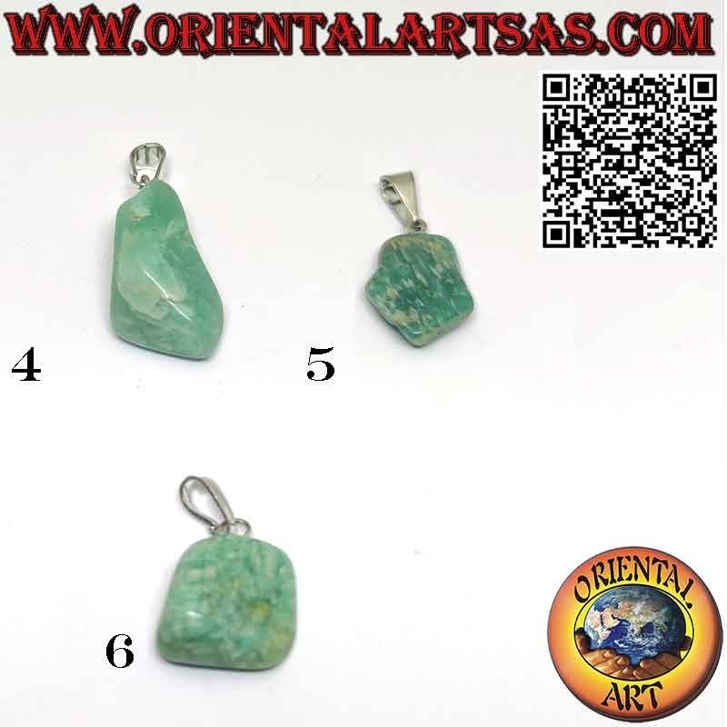 Ciondolo Amazzonite Naturale Burattata Ipoallergenico | Oriental Art