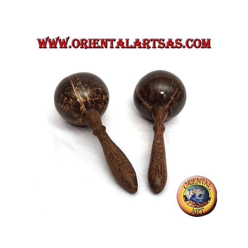 Pair of maracas in coconut