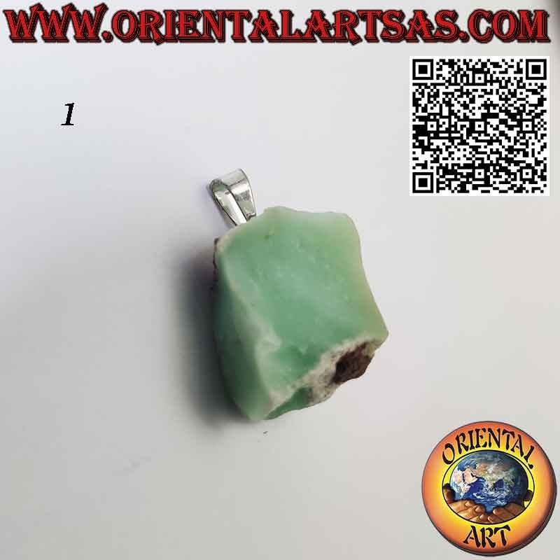 Colgante Crisoprasa Bruta Natural Hipoalergénico