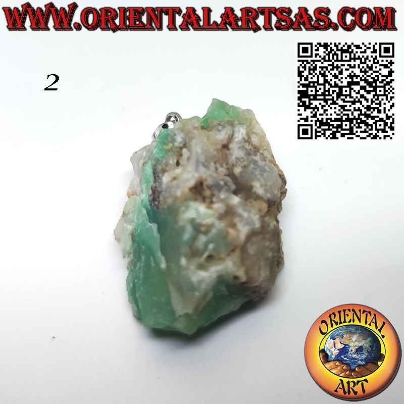 Pendentif Chrysoprase Brute Naturelle - Hypoallergénique