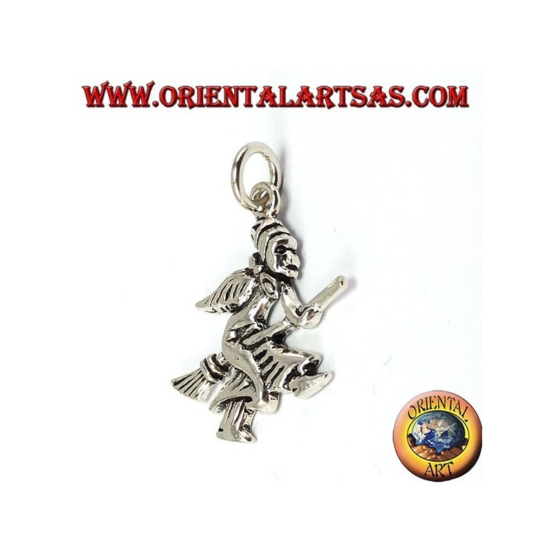 Ciondolo d'argento Strega ( befana )