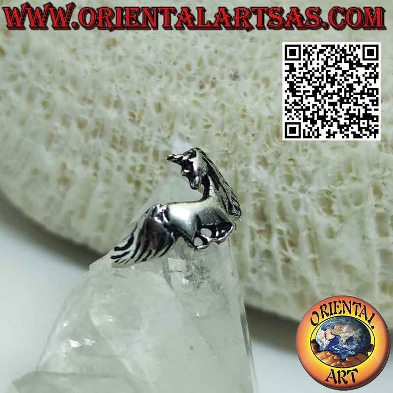 925 ‰ Silver ring with unicorn Symbol of wisdom and purity