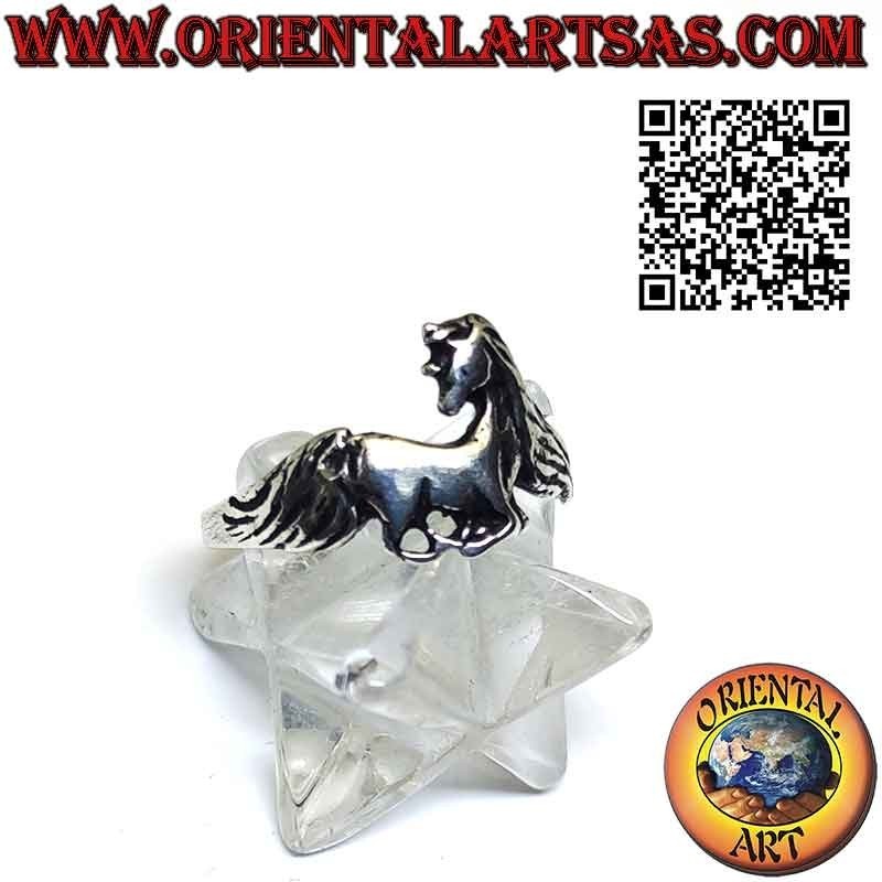 925 ‰ Silberring mit Einhorn, Symbol für Weisheit und Reinheit