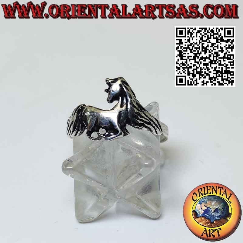 925 ‰ Silberring mit Einhorn, Symbol für Weisheit und Reinheit