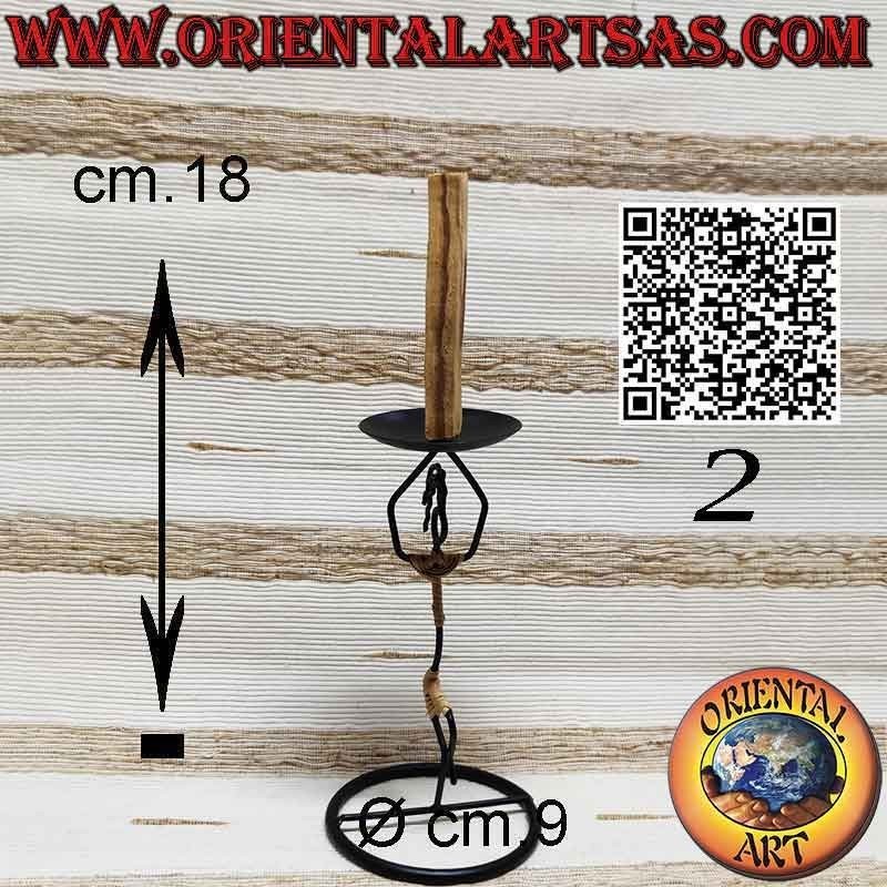 Burner for Palo Santo sticks of incense in wrought iron