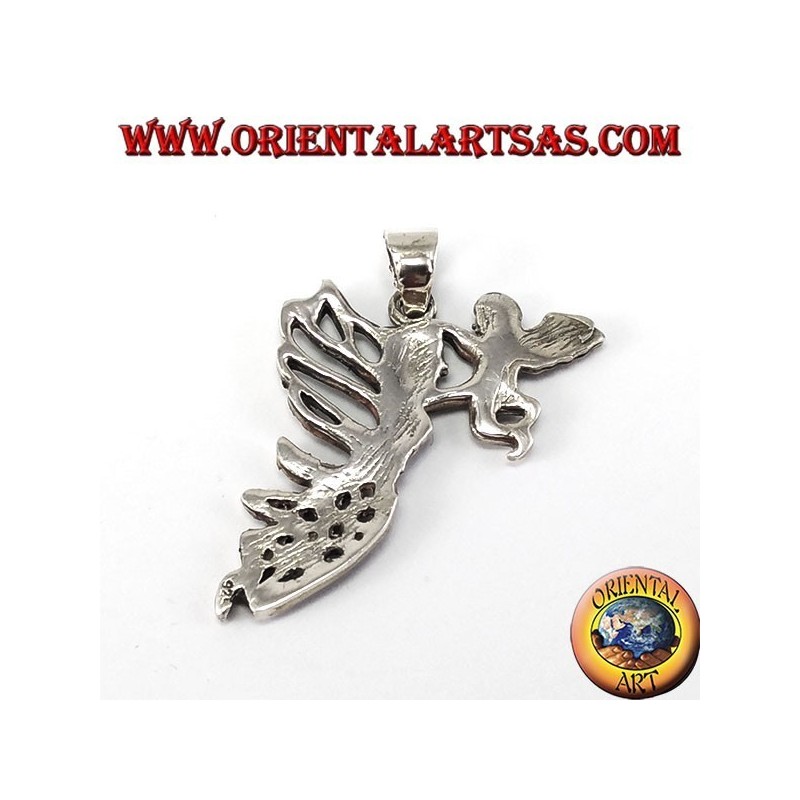 Silver pendant, Fairy with angel