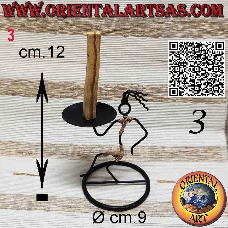 Burner for Palo Santo sticks of incense in wrought iron