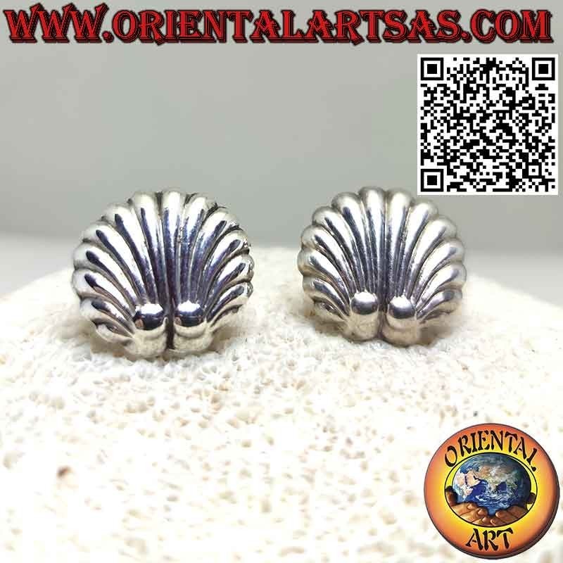 Boucles d'oreilles en Argent 925‰ en forme de coquillage lobe, cache trou