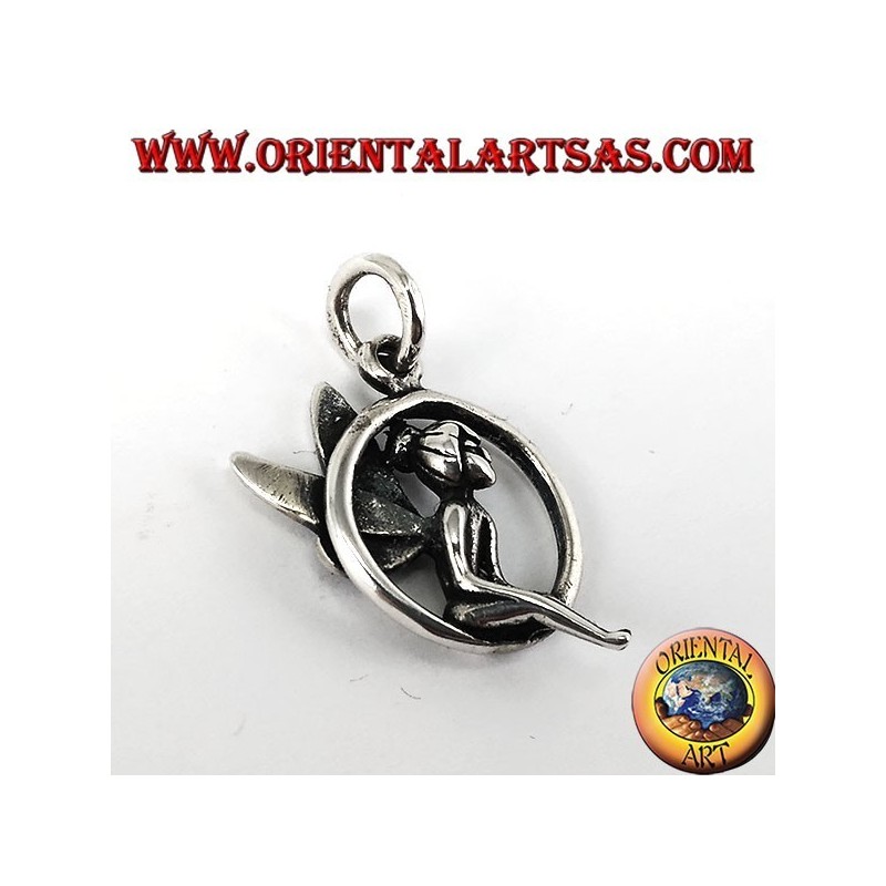Silver pendant, Fairy sitting in the circle
