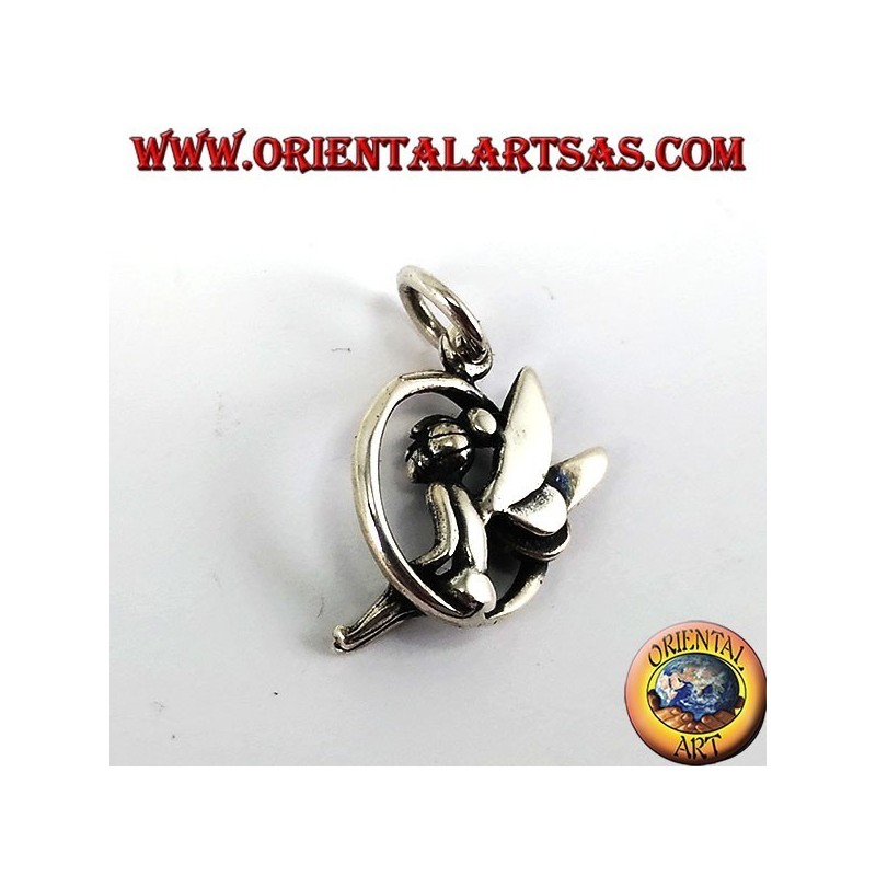 Silver pendant, Fairy sitting in the circle