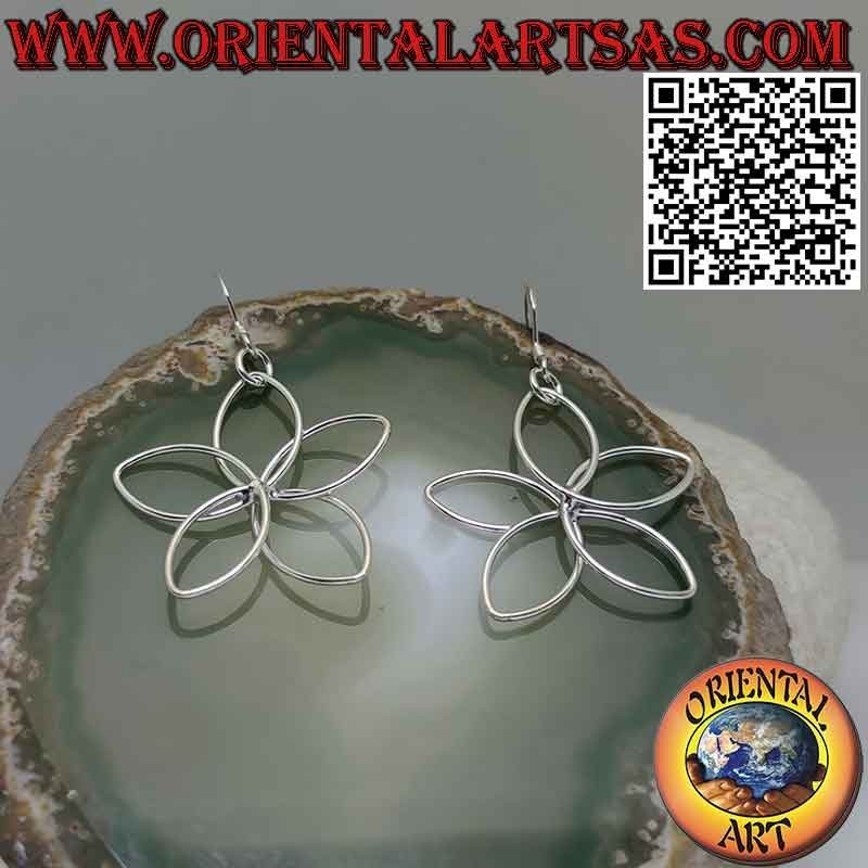 Boucles d'oreilles en forme de marguerite en fil d'argent 925‰