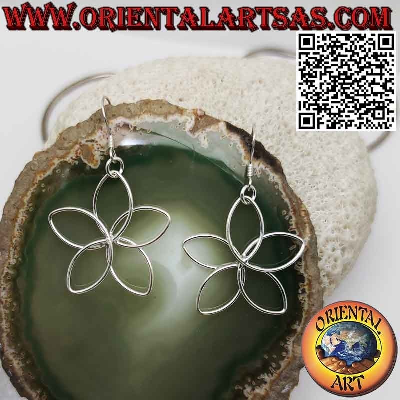 Boucles d'oreilles en forme de marguerite en fil d'argent 925‰