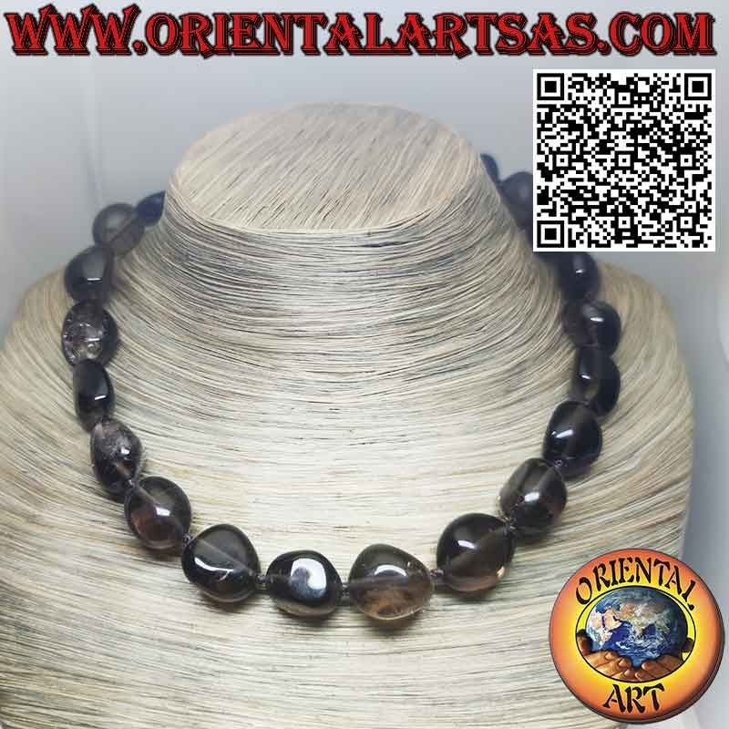 Natur Rauchquarz Choker Rohstein Silber | Oriental Art