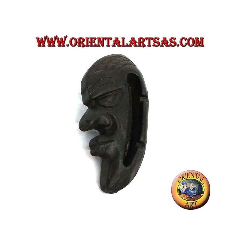 Masque Cendrier en bois de teck