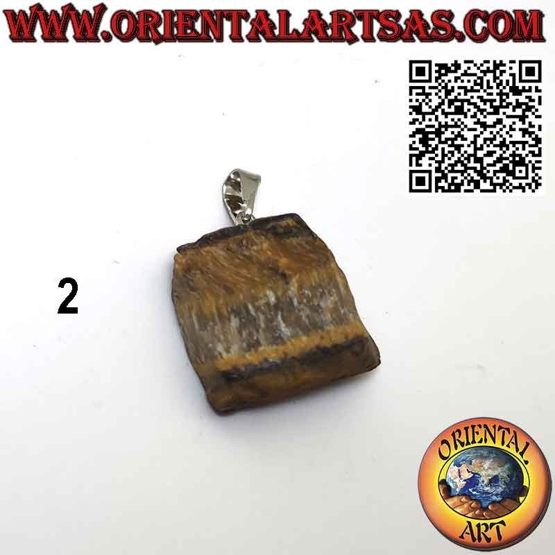 Natural Raw Tiger's Eye Pendant Hypoallergenic | Oriental Art