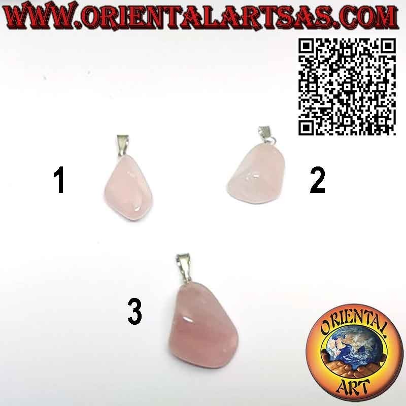 Ciondolo Quarzo Rosa Naturale Burattato Anallergico | Oriental Art