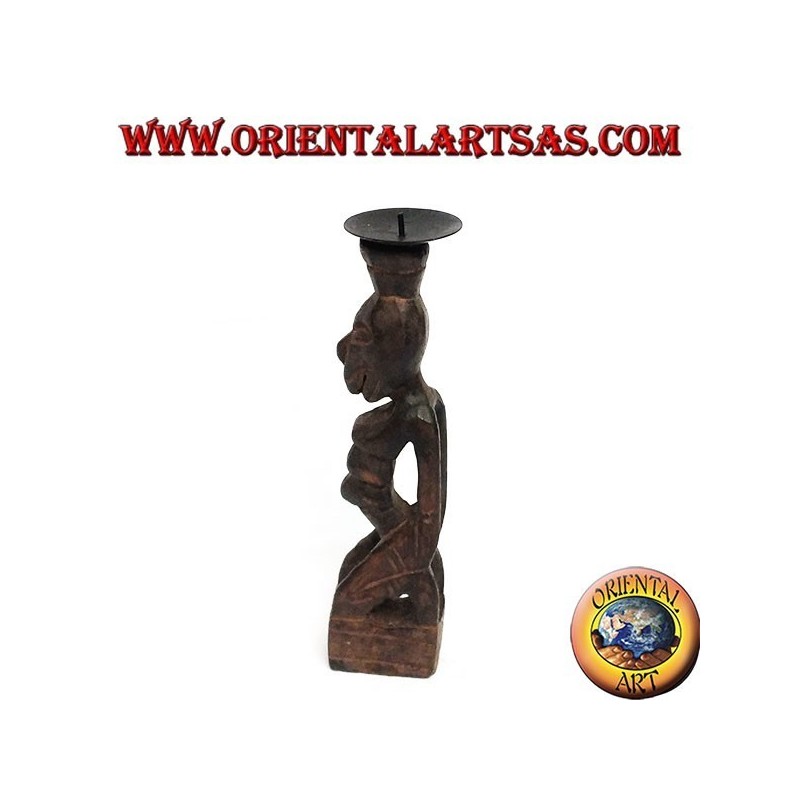 los titulares de vela de madera figura de la tribu