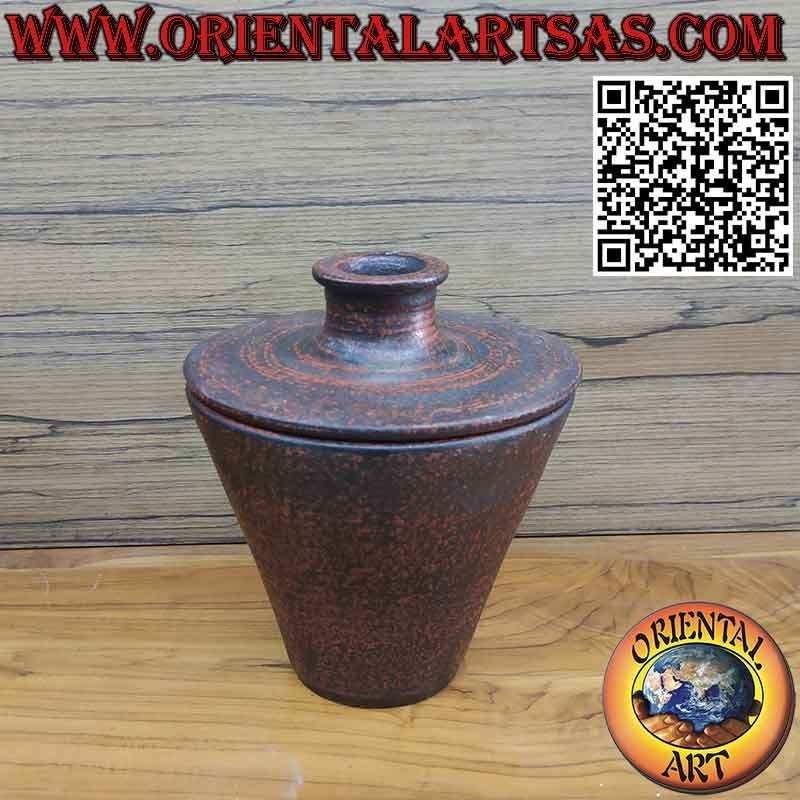 Flower holder vase with truncated cone shaped cap