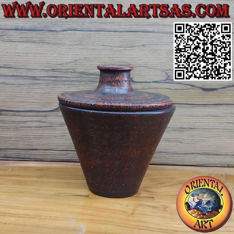 Jarrón porta flores con tapa troncocónica