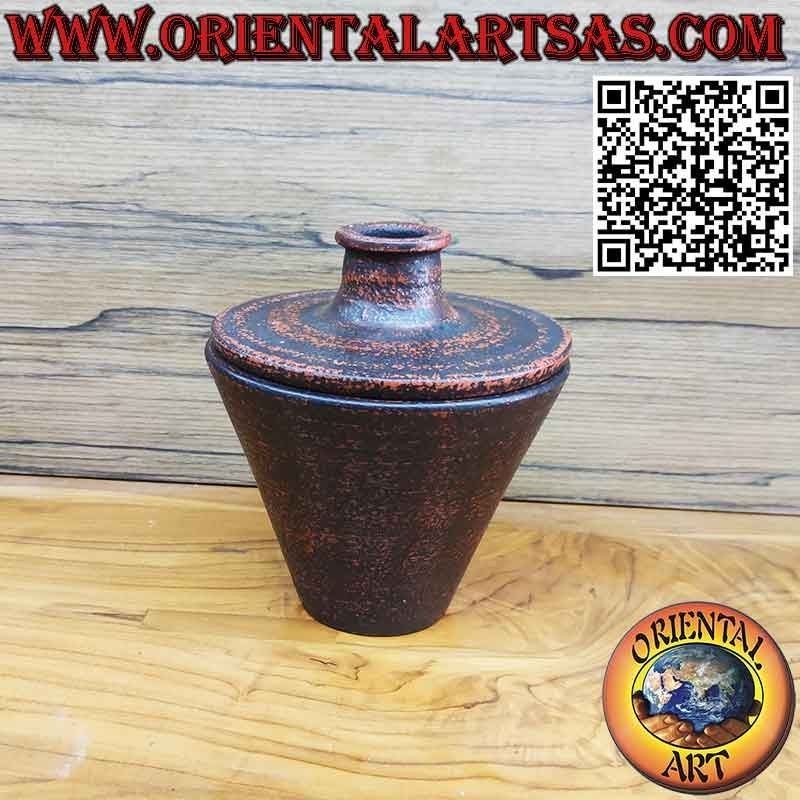 Flower holder vase with truncated cone shaped cap