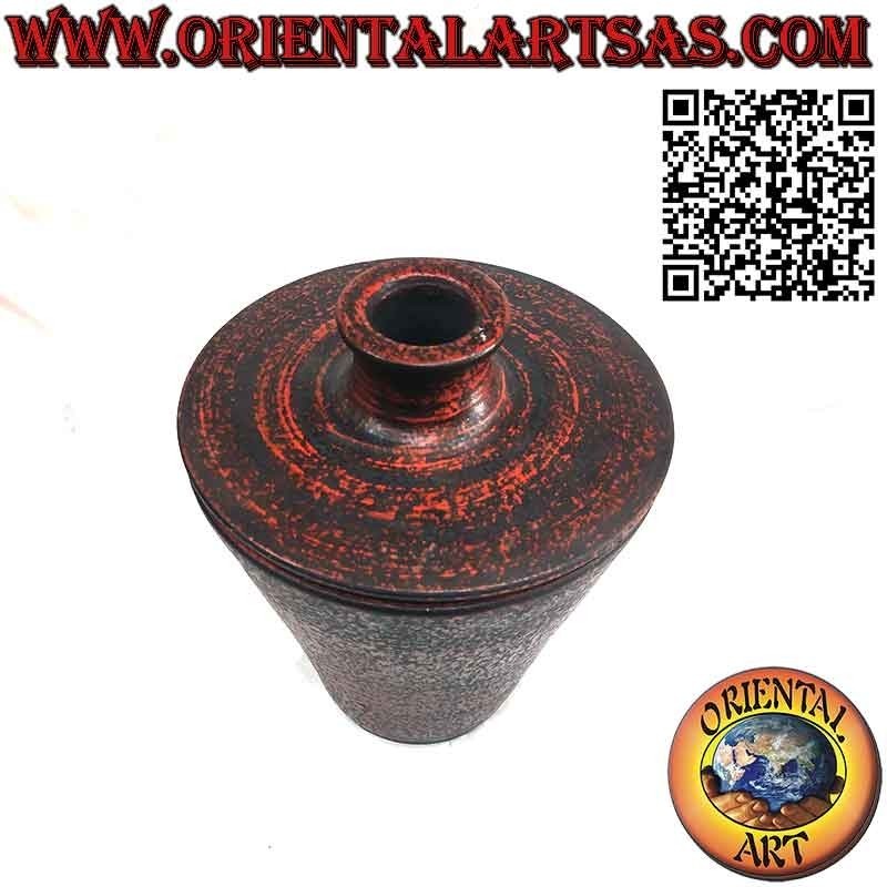 Vaso portaoggetti portafiori con tappo bucato forma tronco di cono