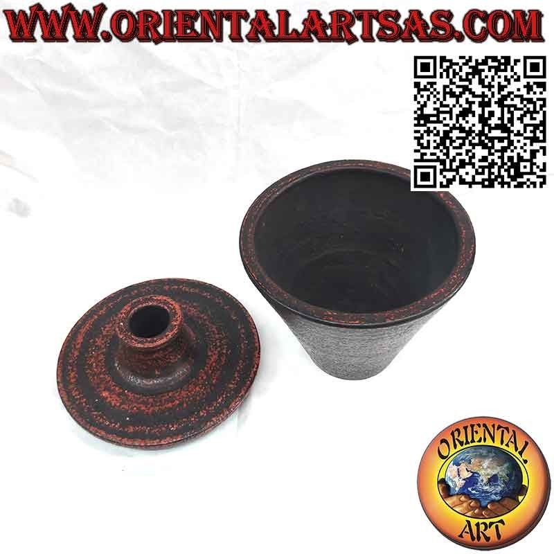 Vaso portaoggetti portafiori con tappo bucato forma tronco di cono