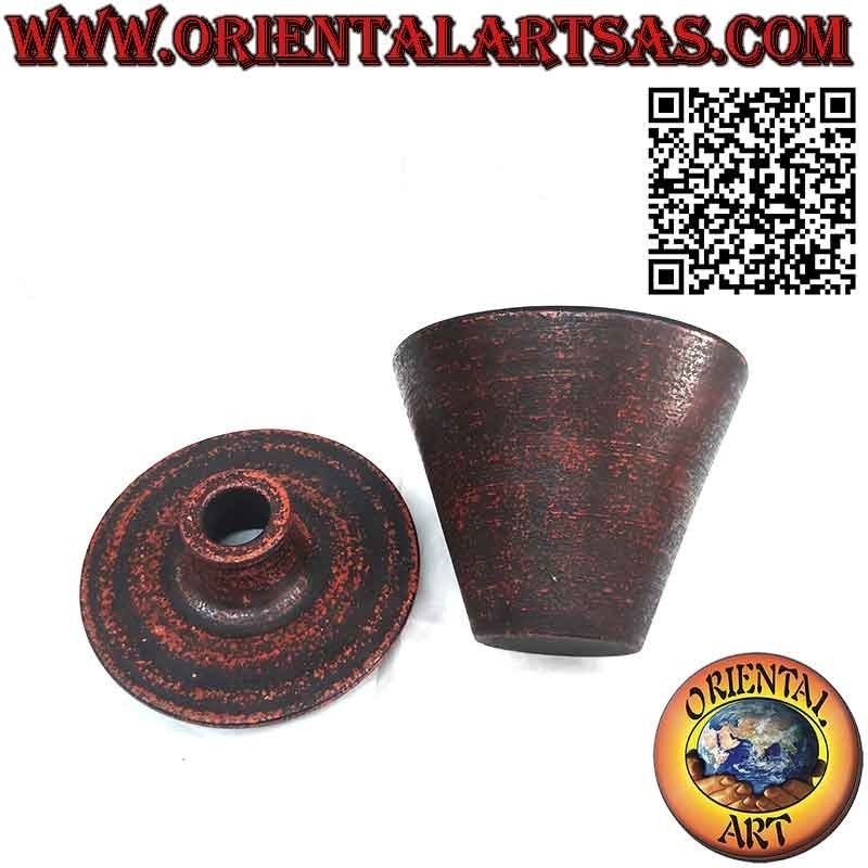 Blumenvase mit kegelstumpfförmigem Deckel