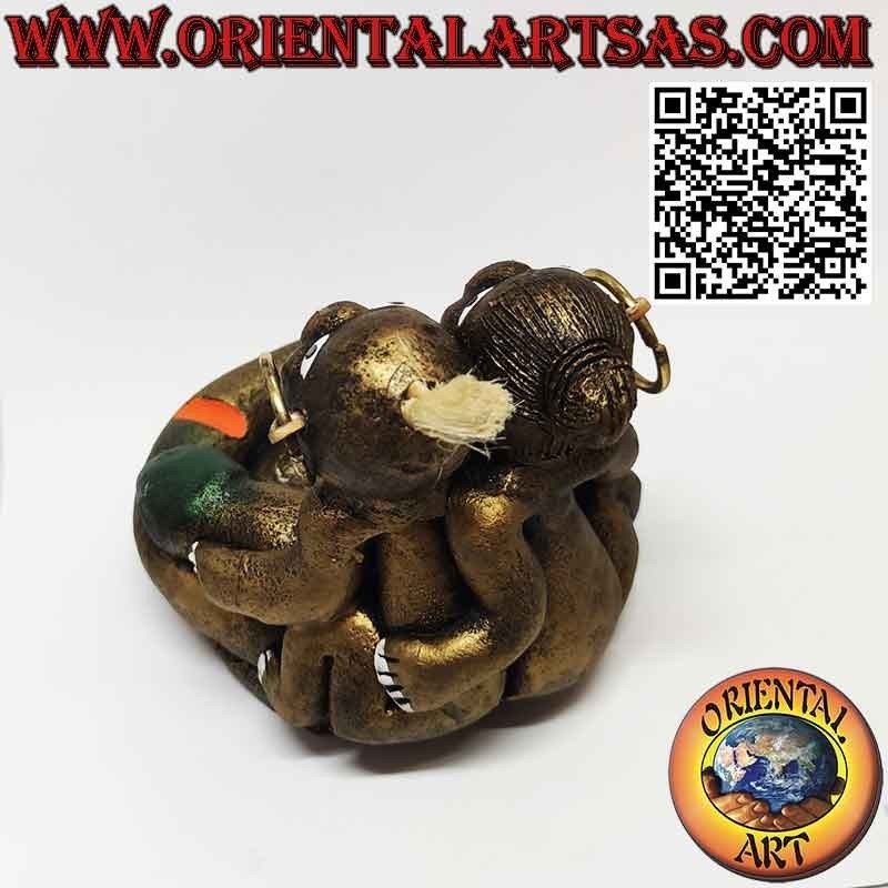 Erotic couple in love ashtray, handmade in terracotta