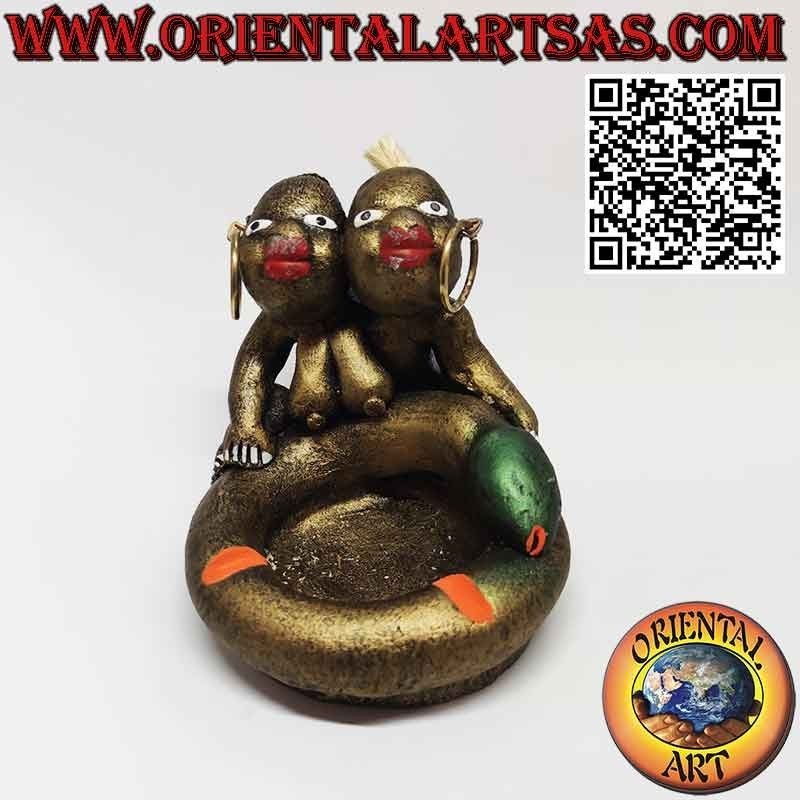 Cenicero erótico pareja enamorada, hecho a mano en terracota
