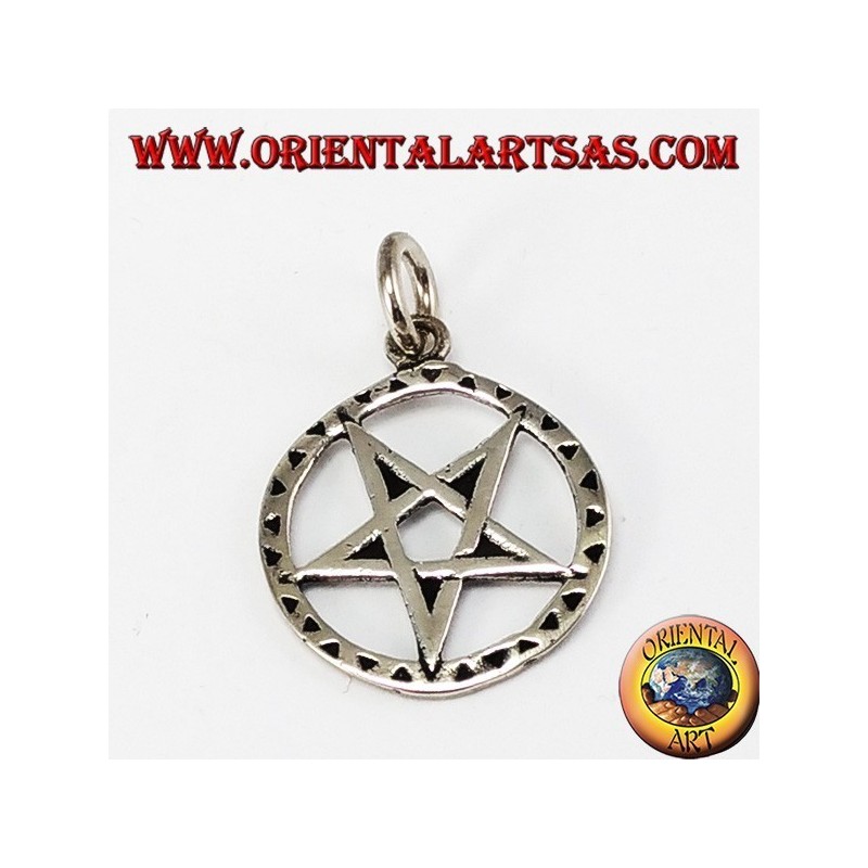 Pendentif d'argent inversé pentagone avec pointe vers le bas