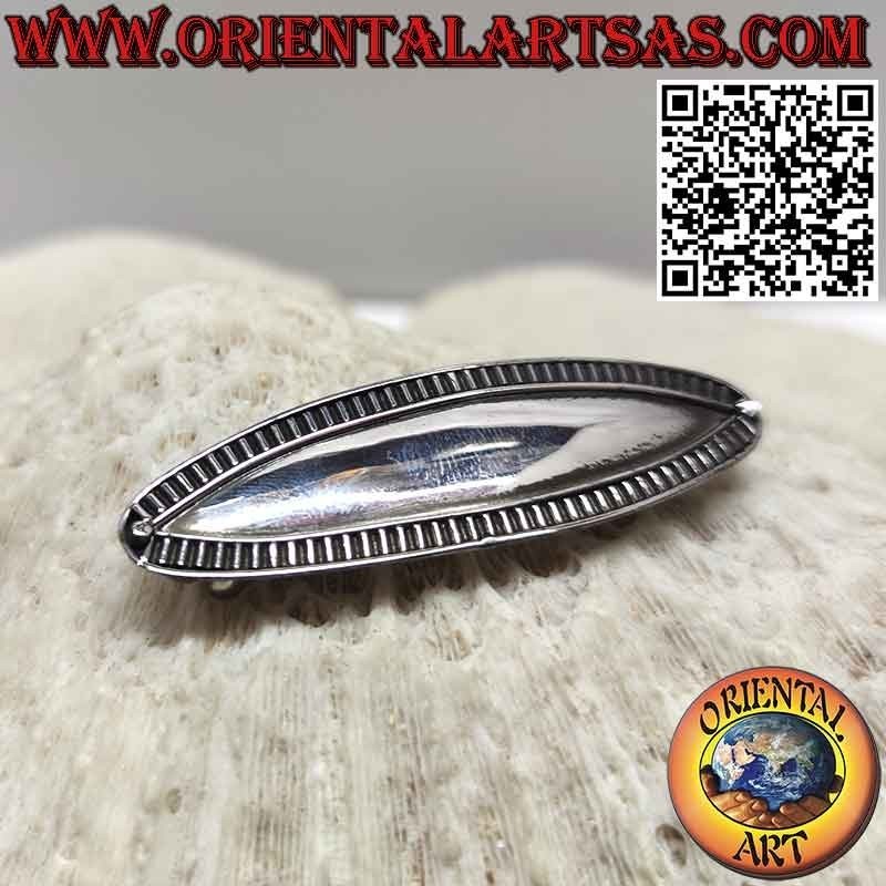 Smooth Elliptical Silver Rail Edge Hair Clip (Steel Clip)