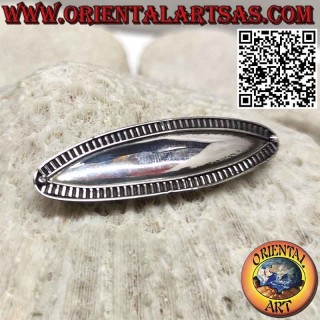 Smooth Elliptical Silver Rail Edge Hair Clip (Steel Clip)