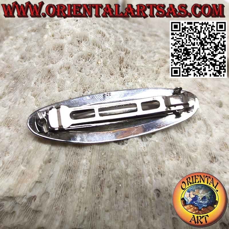 Smooth Elliptical Silver Rail Edge Hair Clip (Steel Clip)