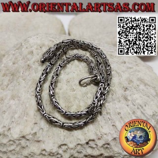 Collar de plata, serpiente BOROBUDUR Enlace bizantino cm 40 * mm 4