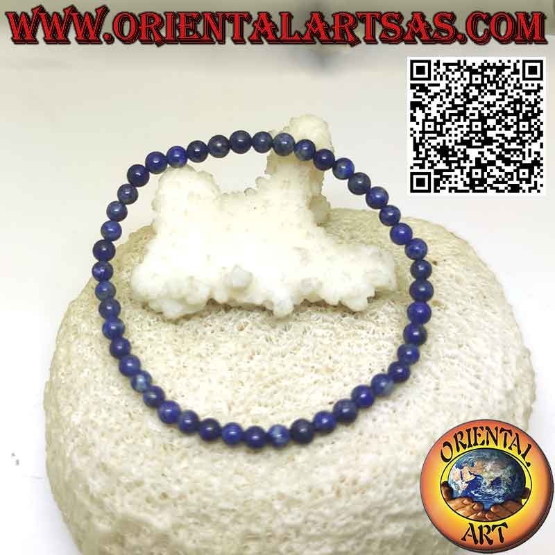 Bracelet Lapis-lazuli Afghan Naturel 4mm Élastique