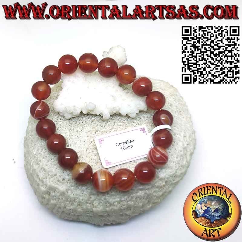 Bracciale Corniola Naturale 10mm Elastico: Energia e Stile al Polso