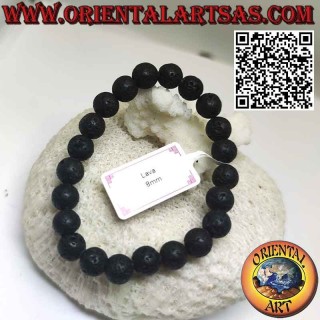 Natur Lavastein Armband 8mm Perlen | Elastisch & Stilvoll