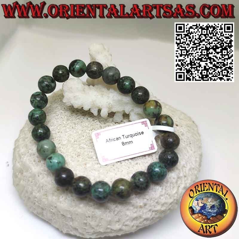 8mm Natural African Turquoise Elastic Bracelet