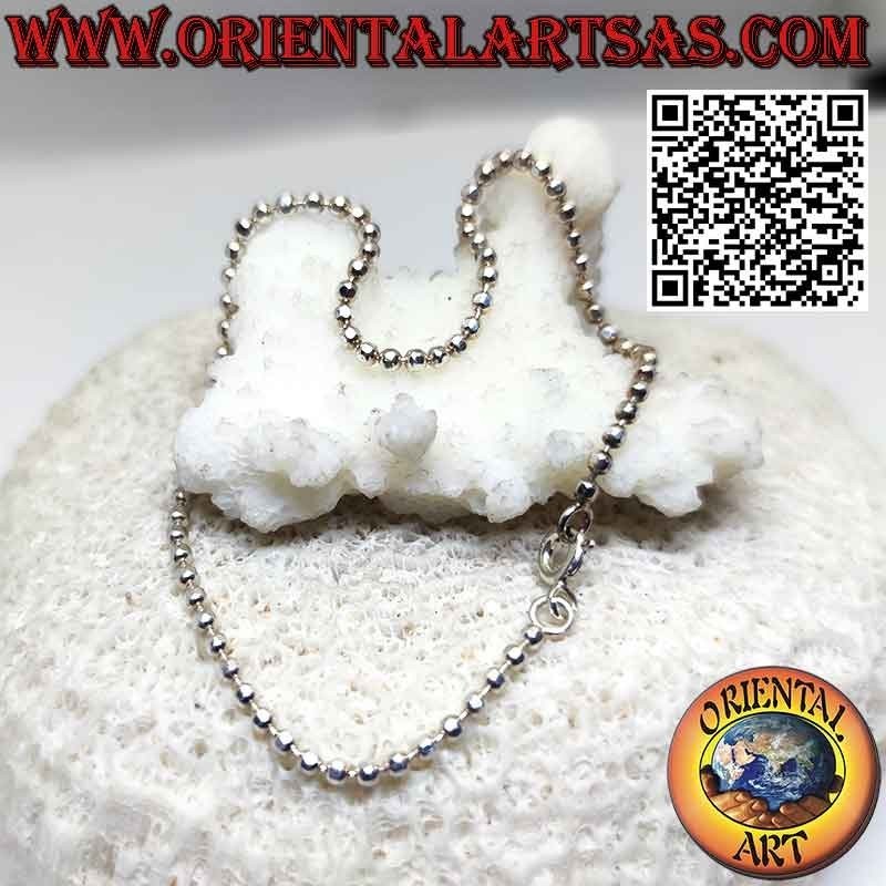 Pulsera brillante de bolas de diamantes de 2 mm en plata maciza 925 ‰