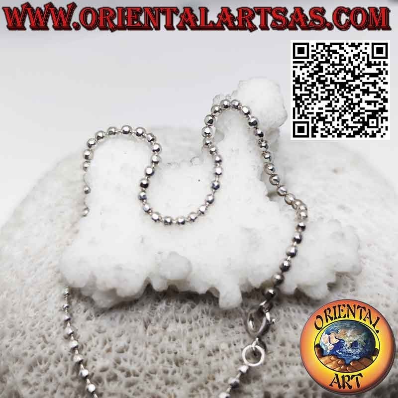 Pulsera brillante de bolas de diamantes de 2 mm en plata maciza 925 ‰