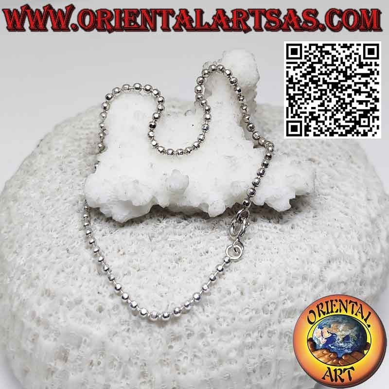 Pulsera brillante de bolas de diamantes de 2 mm en plata maciza 925 ‰