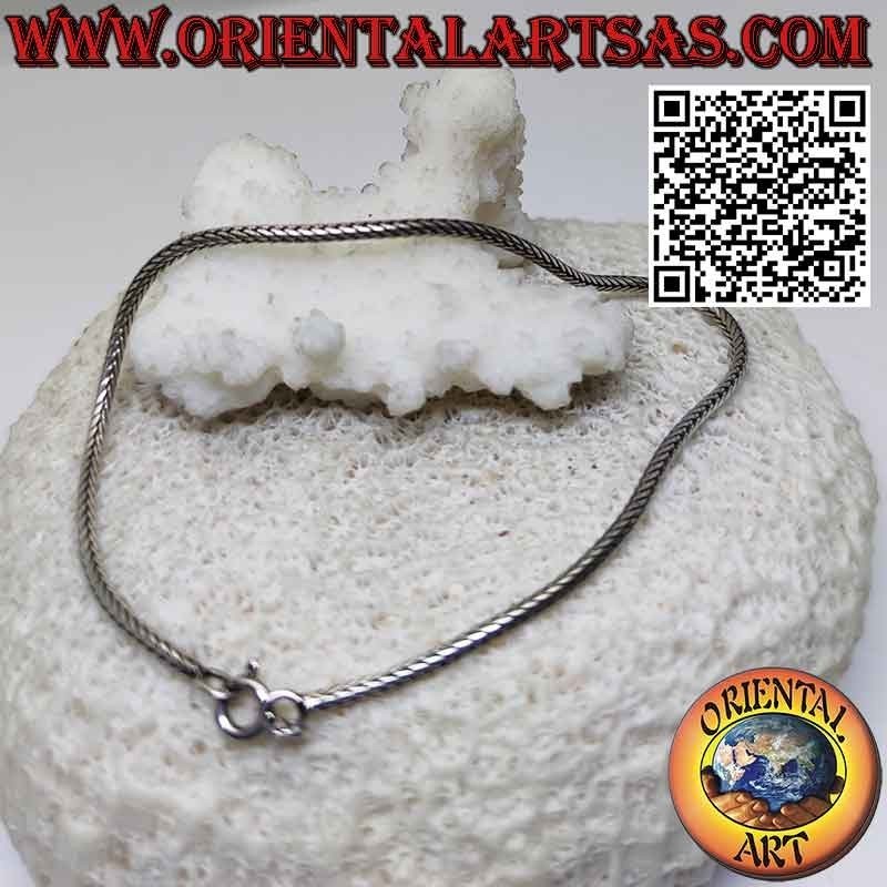 2 mm square Indonesian snake bracelet in solid 925‰ silver