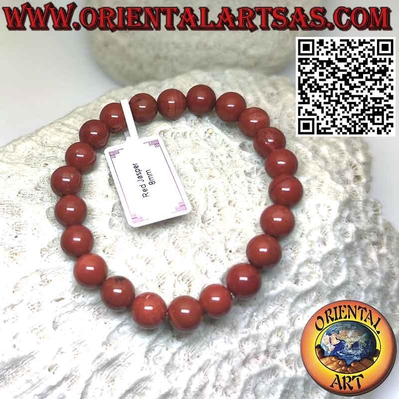 Bracciale Diaspro Rosso Naturale 8mm Elastico | Energia