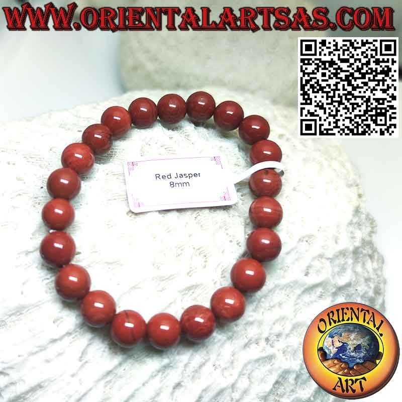 Bracelet Jaspe Rouge Naturel Élastique 6mm
