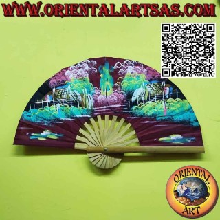 Wall fan Thai villages surrounded by nature and rivers