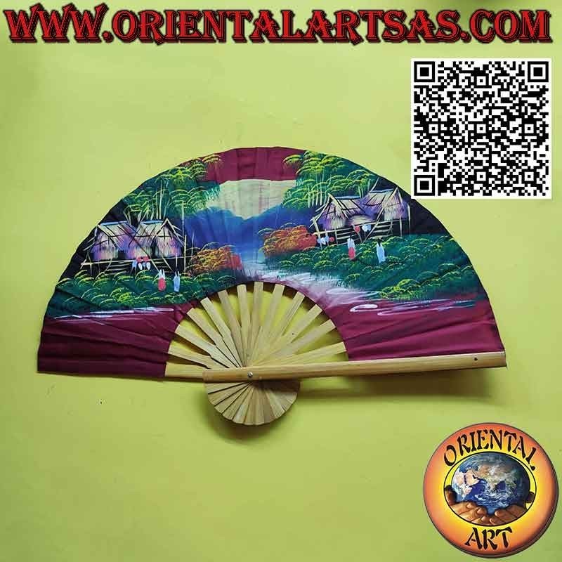 Ventilateur mural Villages thaïlandais entourés de nature et de rivières