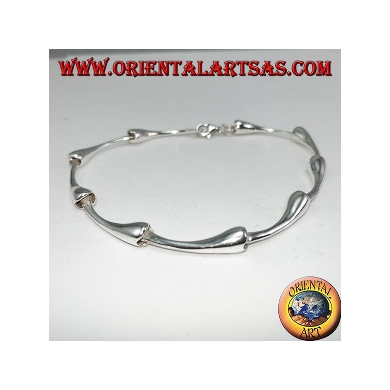Bracelet en argent semi-rigide avec joint