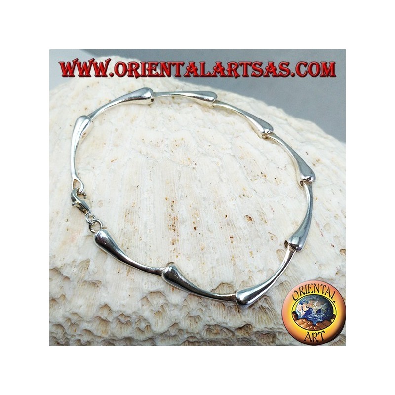Halbstarres Silberarmband mit Gelenk