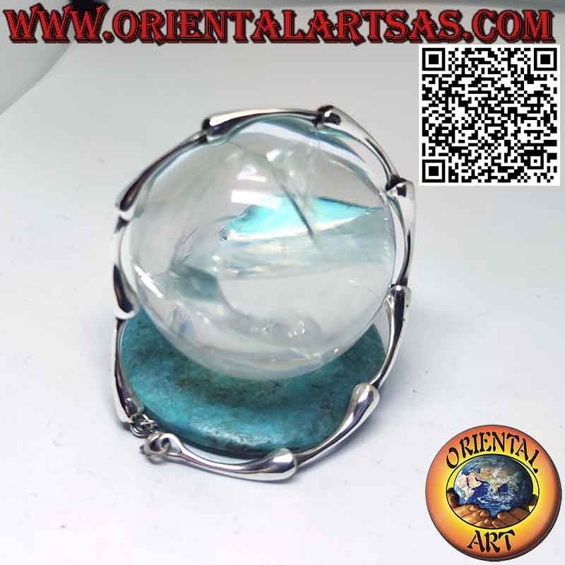 Beau bracelet en argent massif 925 avec neuf joncs rigides